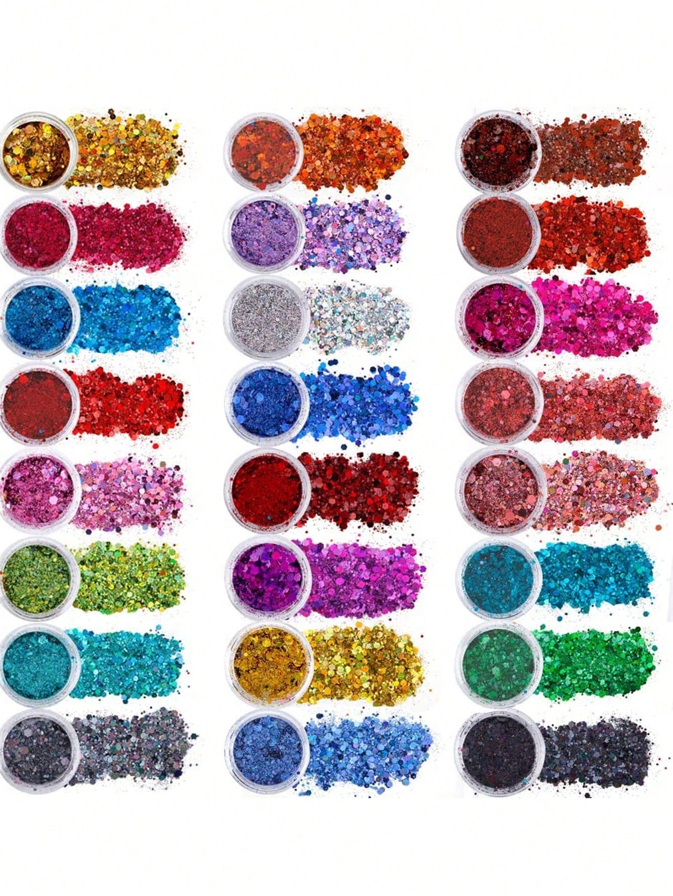 24 boîte paillettes d’art d’ongle