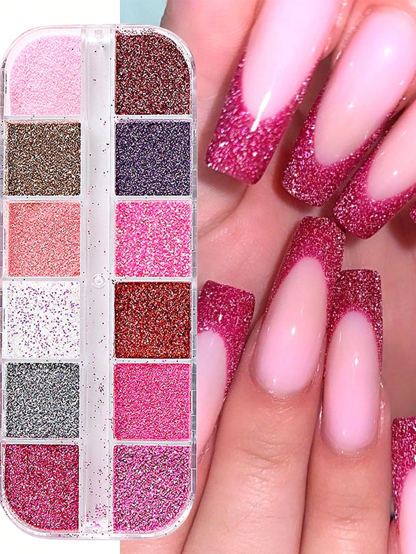 12 grilles de paillettes pour nail art